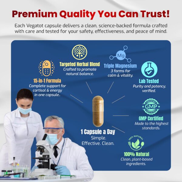 Caja frontal suplemento Vegatot Cortisol Wellness