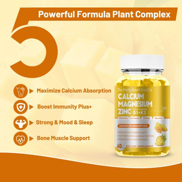 Caja de gomitas calcio magnesio zinc