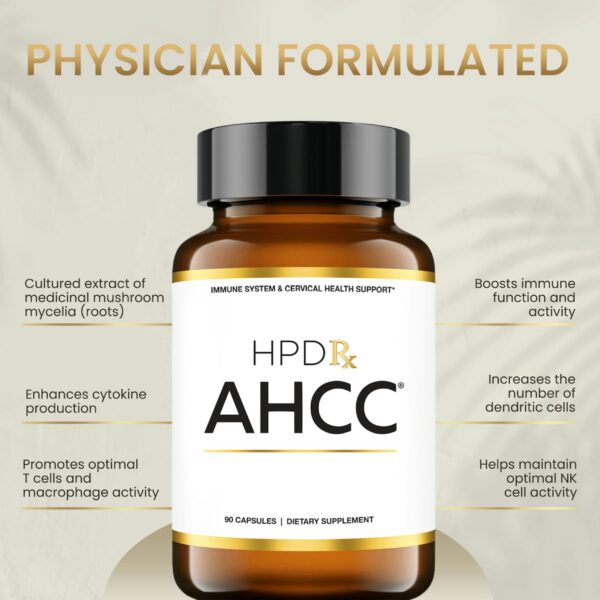 Caja HPD Rx suplemento AHCC shiitake 90 cápsulas calidad