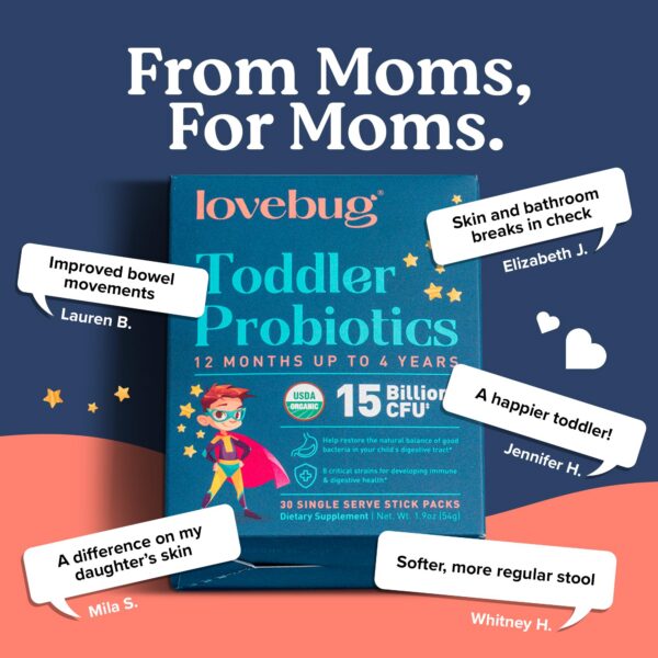 Lovebug suplemento probióticos para estreñimiento infantil