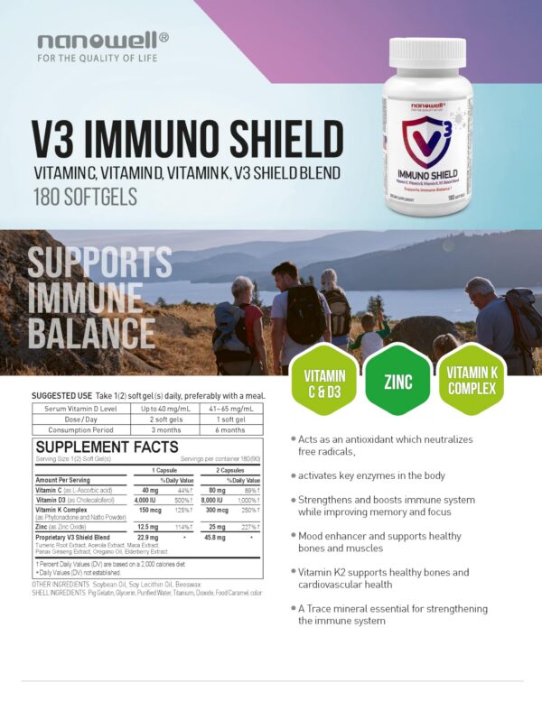 Caja NANOWELL V3 Immuno Shield suplemento salud ósea e inmunológica
