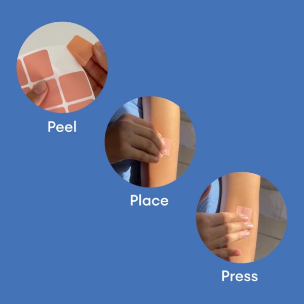 Caja y parches VitaPatch a un lado