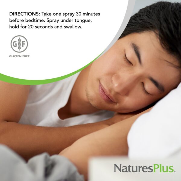 Version 1.0.0 Caja del producto spray melatonina Natures Plus 80 dosis