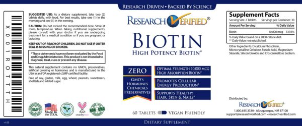 Version 1.0.0 Caja y suplementos biotina 10000 mcg pureza alta