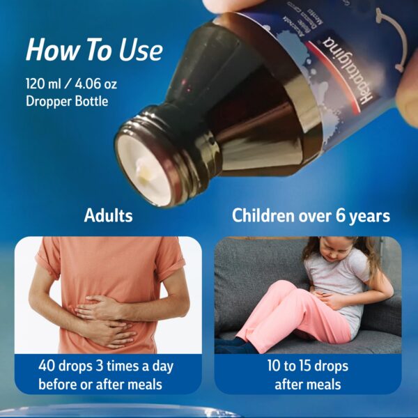 Presentación de caja de suplemento Hepatalgina 120 ml