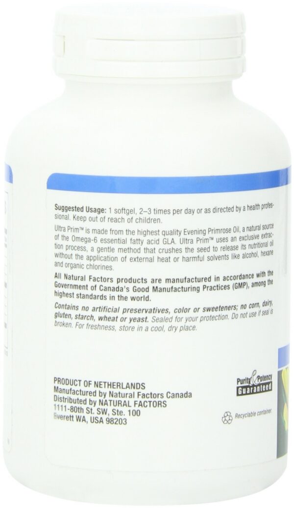 Version 1.0.0 Caja del suplemento Natural Factors Aceite de Onagra Ultra Prim