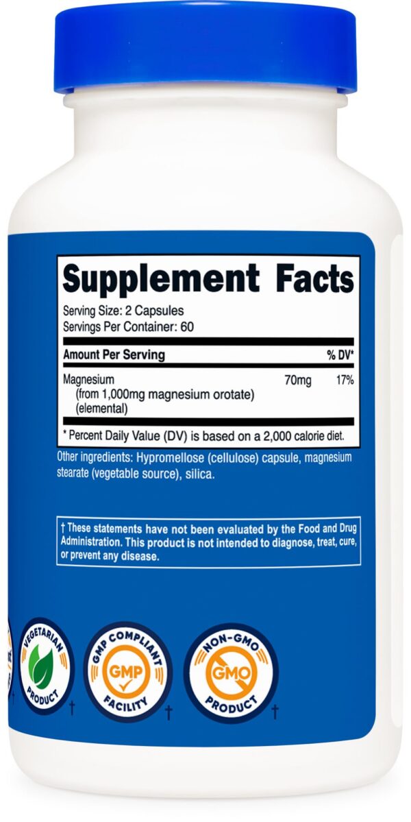 Caja del suplemento Nutricost Orotato de Magnesio 120 cápsulas