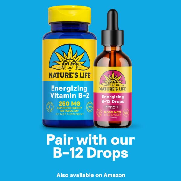 Caja y tabletas nature's life vitamina b-2