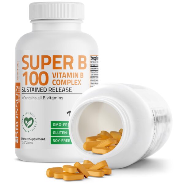 Caja vitamina b bronson complejo alta potencia 120 tabletas