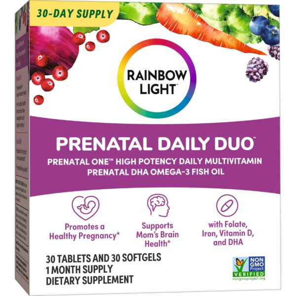 Version 1.0.0 Cajas del kit prenatal Rainbow Light Daily Duo multivitamínico
