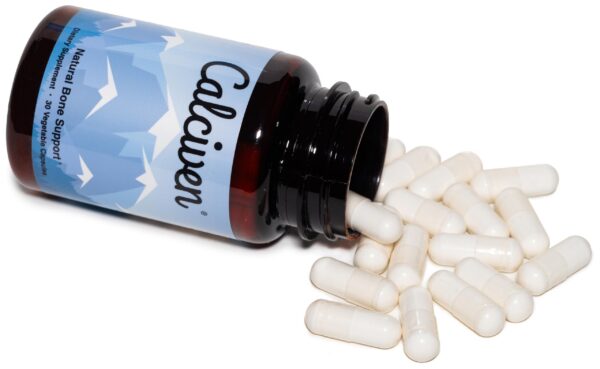 Frasco Calciven sobre fondo blanco