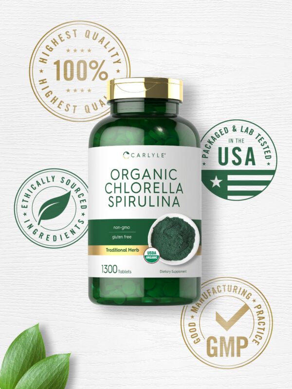Calidad garantizada tabletas orgánicas chrorella spirulina Carlyle