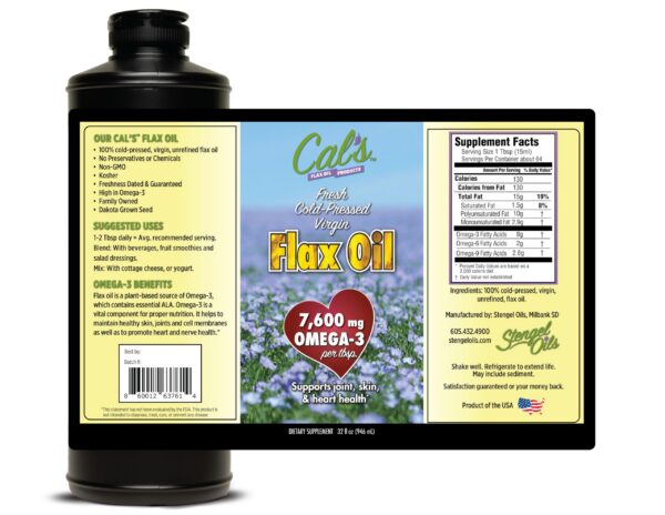 Cal's aceite de linaza suplemento omega 3 prensado en frío