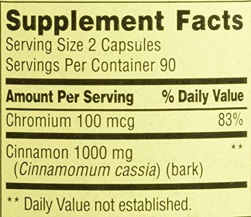 Version 1.0.0 Canela 500 mg más cromo suplemento Spring Valley
