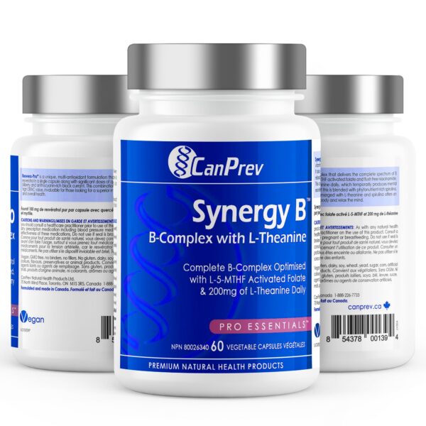 Detalle envase CanPrev Synergy complejo B L-Teanina