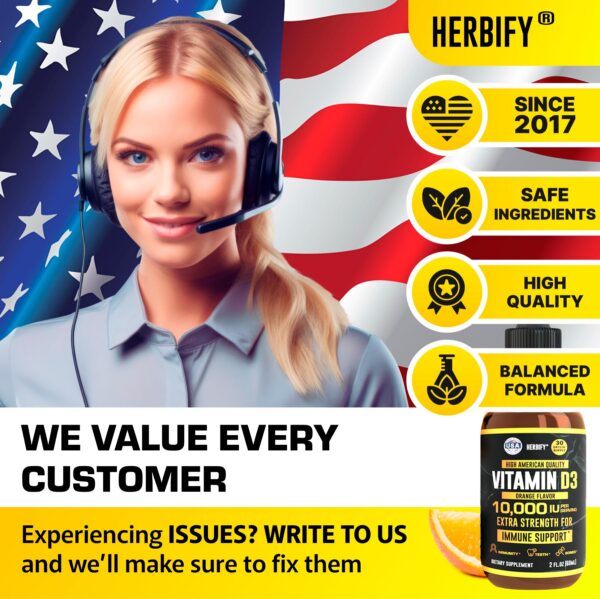 Capacidad 2 onzas gotas vitamina D3 HERBIFY