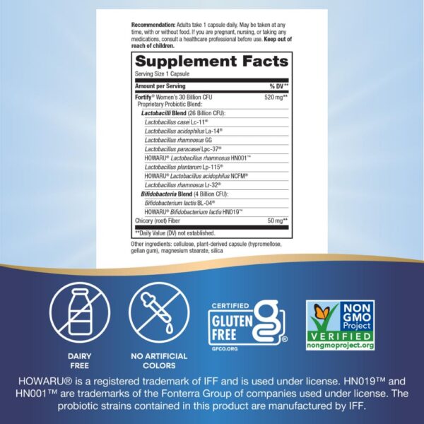 Cápsula Nature's Way Fortify probiótico para mujeres 30 mil millones cultivos