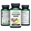 Cápsulas aceites naturales cardo mariano siberiano botella arriba