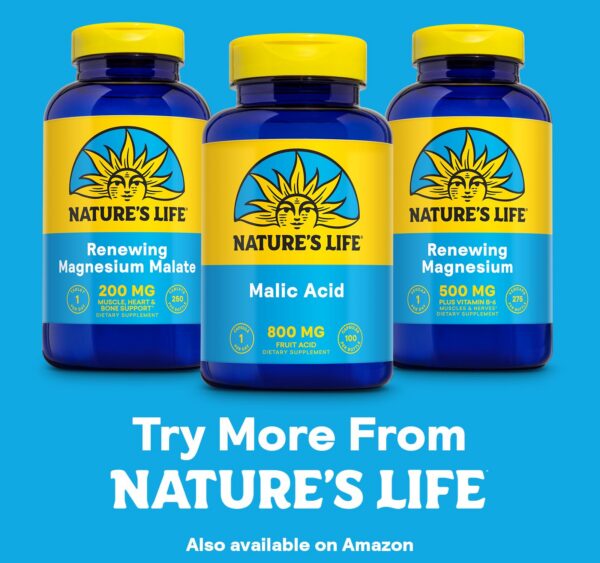 Cápsulas de ácido málico Nature's Life sin gluten y no OGM