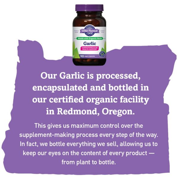 Cápsulas de ajo orgánico Oregon's Wild Harvest producto detalle
