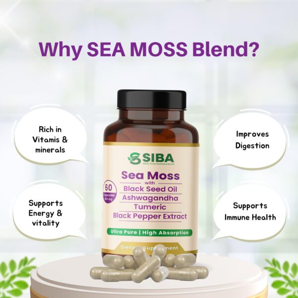 Cápsulas para alivio de estrés con ashwagandha y cúrcuma SIBA