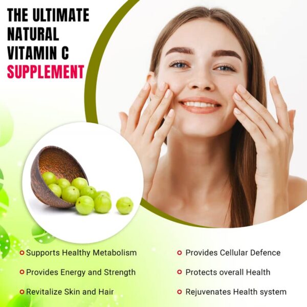 Cápsulas amla sin OGM y sin gluten superalimento verde