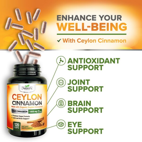 Cápsulas antioxidantes de canela Ceylán Nature's Choice