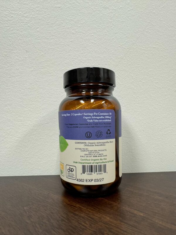 Cápsulas Ashwagandha paquete de 100 unidades