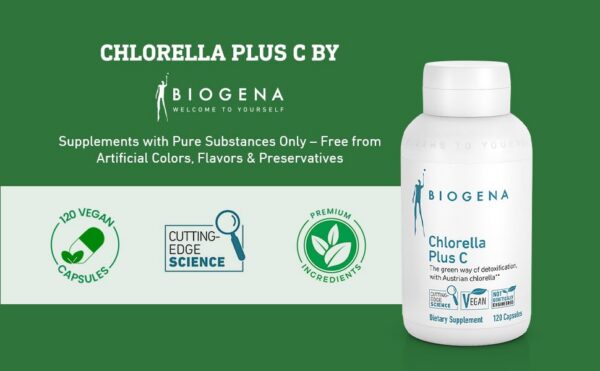Cápsulas Biogena chlorella para apoyo detoxificación natural