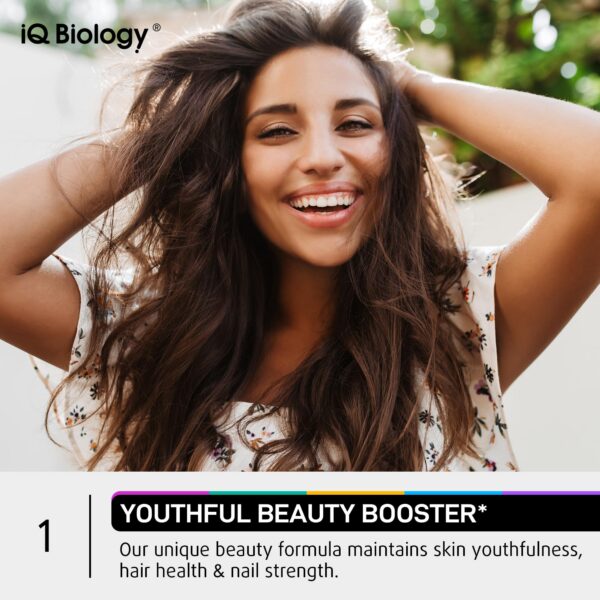 Cápsulas biotina y gotas vitamina D3 en paquete IQ BIOLOGY