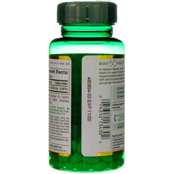 Contenedor superior Biotina 5000 mcg Nature's Bounty