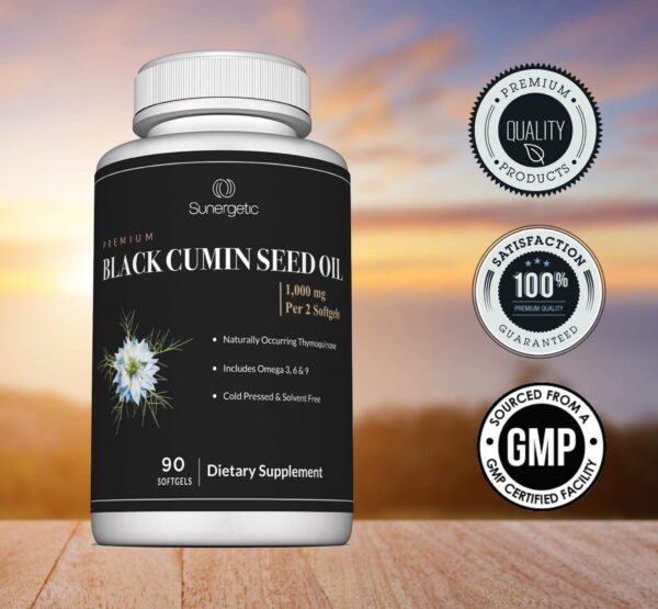 Cápsulas blandas con aceite natural nigella sativa Sunergetic