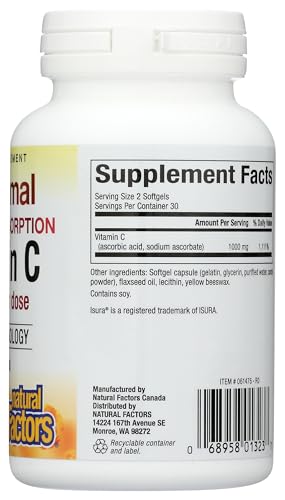 Cápsulas blandas Vitamina C liposomal Natural Factors