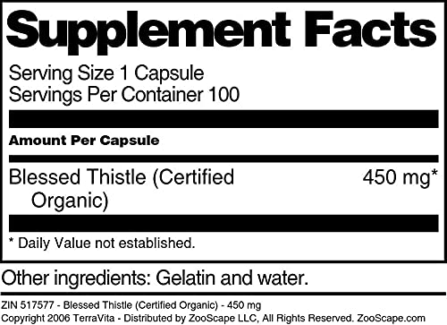 Cápsulas Cardo Mariano orgánico sello GMP TerraVita