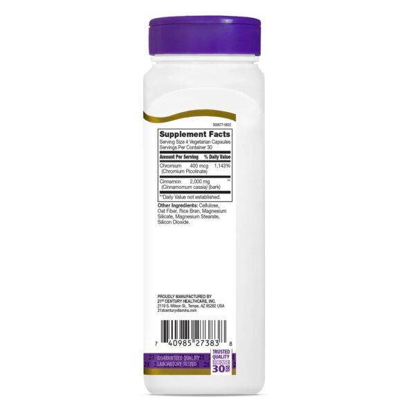 Cápsulas para controlar azúcar y carbohidratos Canela + Cromo