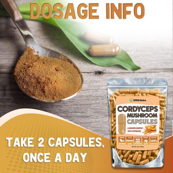 Cápsulas de cordyceps para aumento de energía