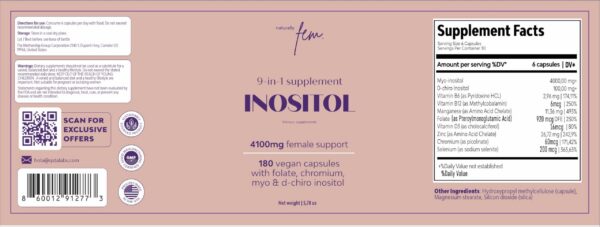 Cápsulas detalle Inositol FEM 9 en 1 para mujeres
