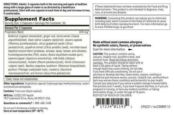 Cápsulas para detox colon suplementarias Klaire Labs