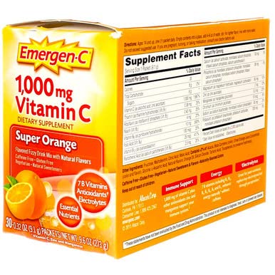 Cápsulas efervescentes EMERGEN-C Super Naranja vitamina c sistema inmunológico