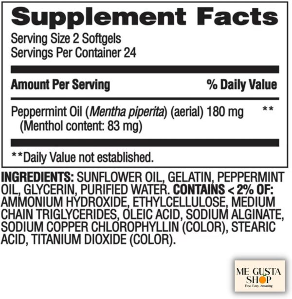 Cápsulas Equate aceite de menta para sistema digestivo