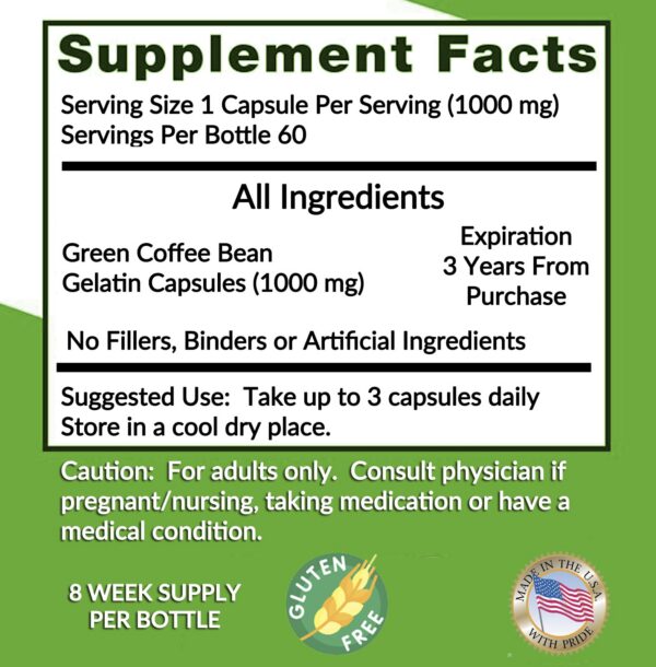 Cápsulas extracto café verde para energía