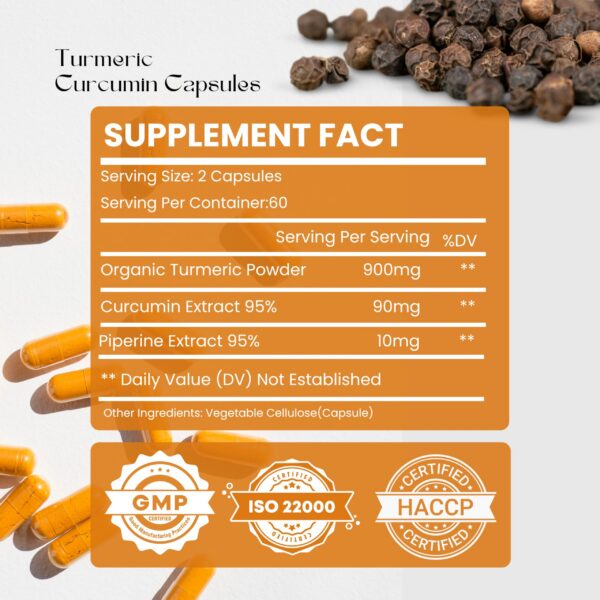 Cápsulas con extracto de cúrcuma 1000mg Hebhac Herbs