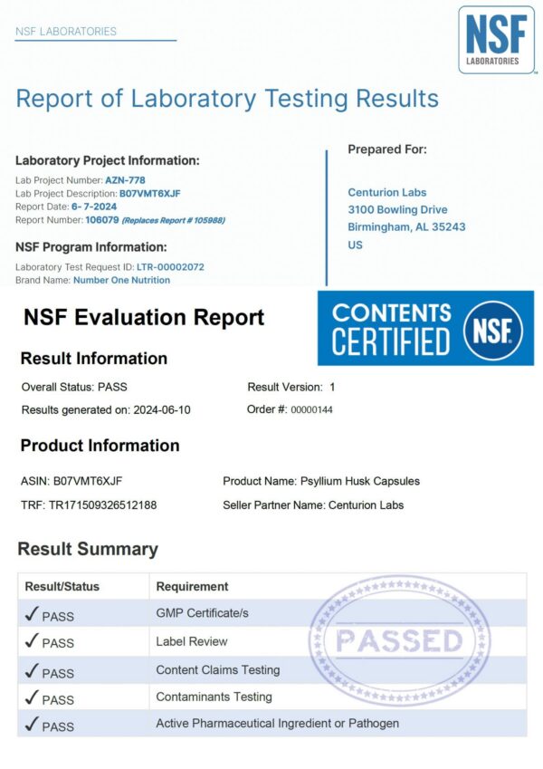 Cápsulas fáciles de tragar de cáscara de psyllium