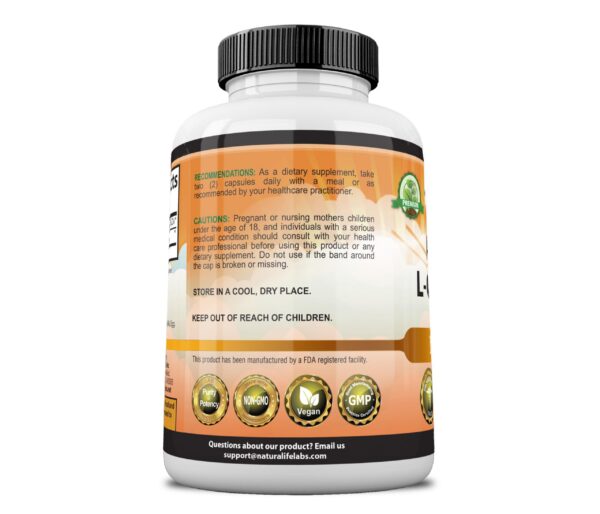 Cápsulas dentro de frasco Acetil L-Carnitina NaturaLife Labs