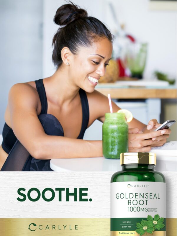 Cápsulas goldenseal natural sin aditivos ni conservadores