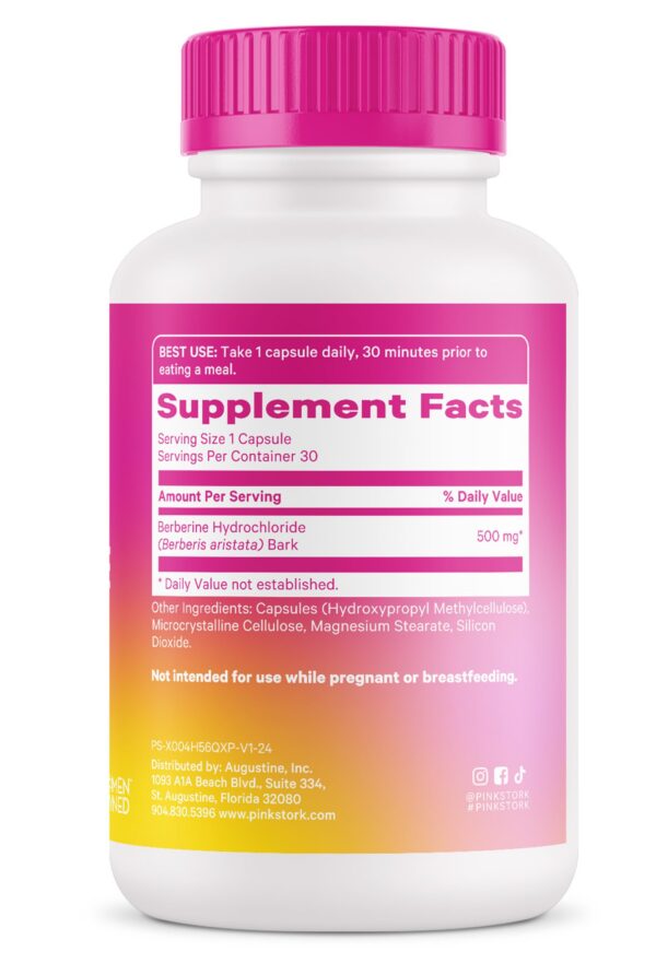 Cápsulas herbales Pink Stork con Berberina para salud femenina