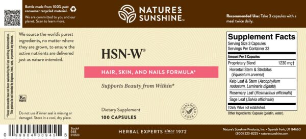 Cápsulas de HSN-W de Nature's Sunshine
