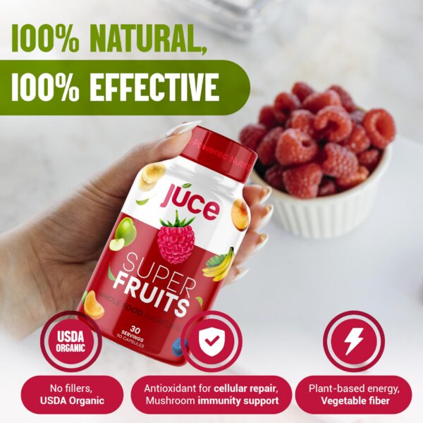 Cápsulas Júce Super Frutas y Verduras sobre mesa