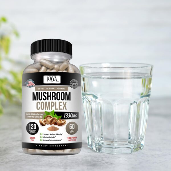 Cápsulas Kaya Naturals complemento de hongos para mente y cuerpo