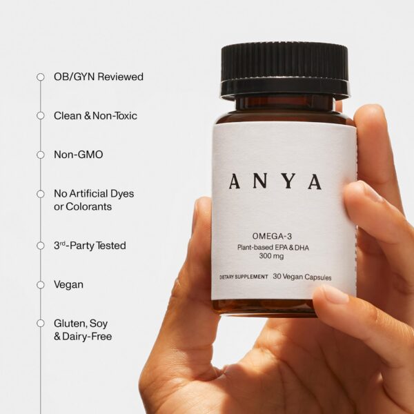 Capsulas limpias Omega 3 vegano ANYA DHA EPA